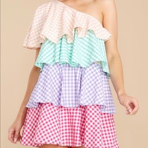Multicolored gingham dress
